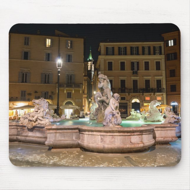 Neptun-Brunnen auf der Piazza Navona - Rom Mousepad (Vorne)
