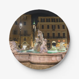 Neptun-Brunnen auf der Piazza Navona - Rom Pappteller