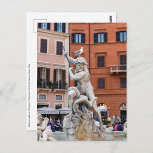 Neptun-Brunnen auf der Piazza Navona - Rom Postkarte