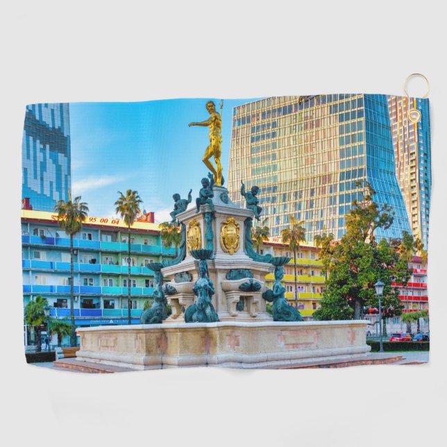 Neptun-Brunnen Golfhandtuch (Horizontal)