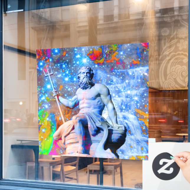 Neptun Fensteraufkleber (Café-Fenster)