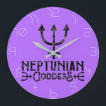 Neptun-Göttin Esoterische Astrologie Neptun Große Wanduhr<br><div class="desc">Anpassen mit jedem Text.</div>