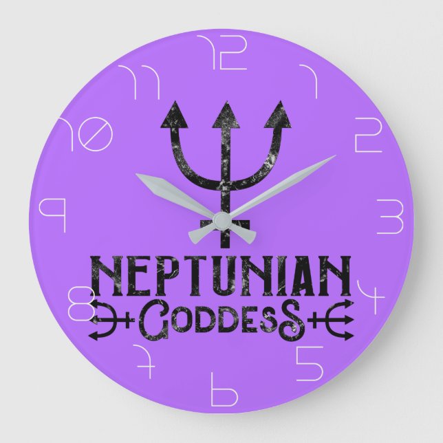 Neptun-Göttin Esoterische Astrologie Neptun Große Wanduhr (Vorderseite)