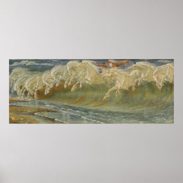 Neptun-Pferde von Walter Crane Poster (Vorne)