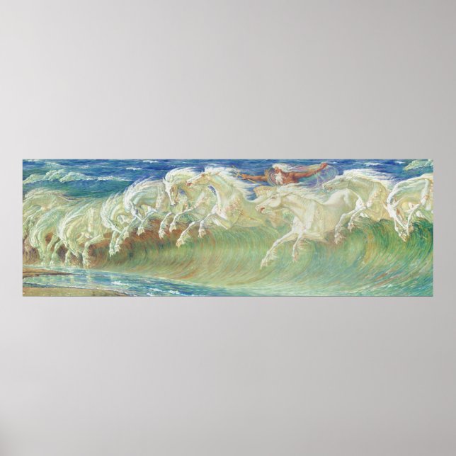 Neptun-Pferde von Walter Crane Poster (Vorne)