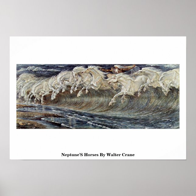 Neptun-Pferde von Walter Crane Poster (Vorne)