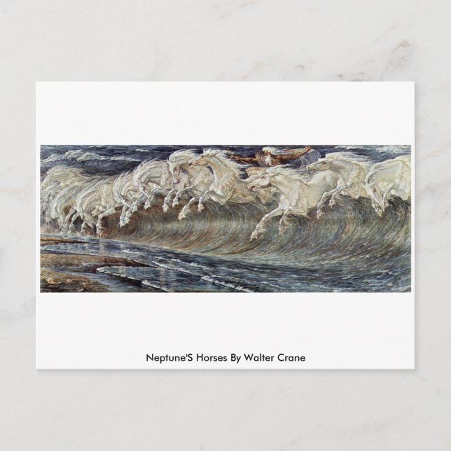 Neptun-Pferde von Walter Crane Postkarte (Vorderseite)