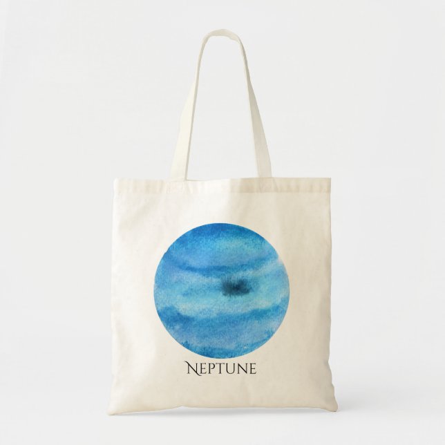 Neptun-Planetwatercolor-Tasche Tragetasche (Vorne)