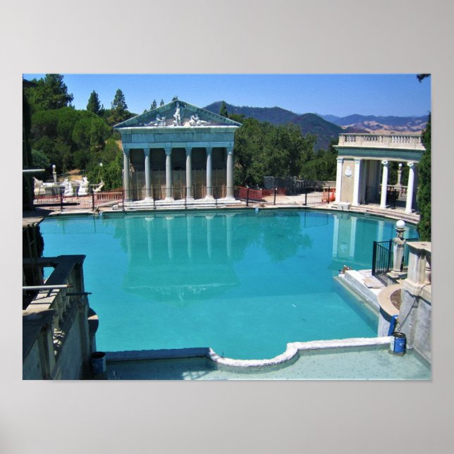 Neptun Pool am Schloss Hearst, San Simeon, CA Poster (Vorne)