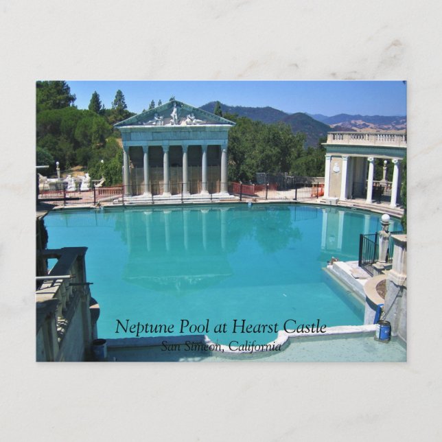 Neptun Pool am Schloss Hearst, San Simeon, CA Postkarte (Vorderseite)