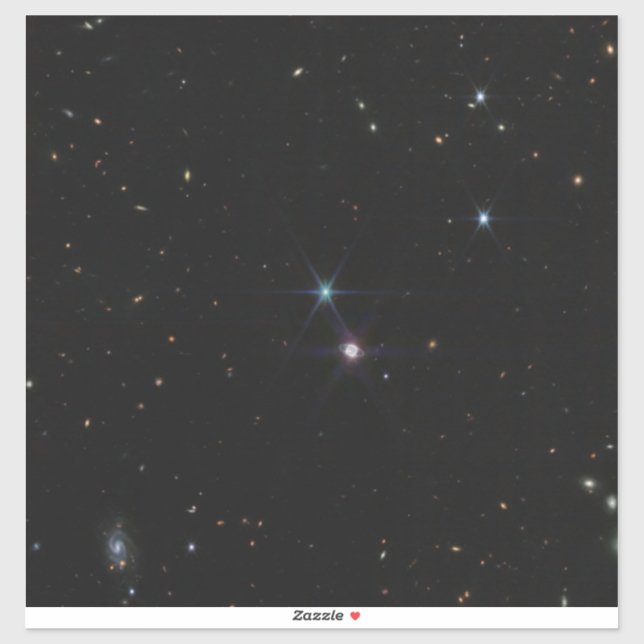 Neptun Ring System Hunderte von Galaxien Webb Aufkleber (Blatt)