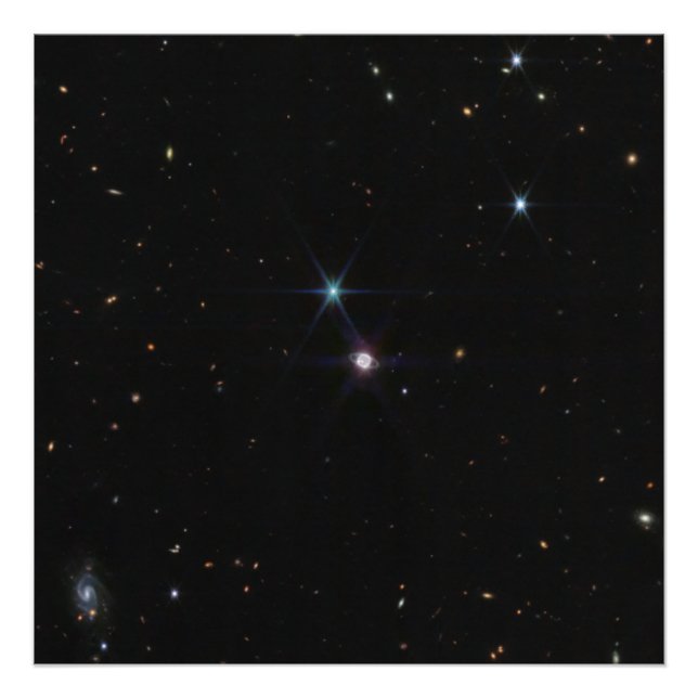 Neptun Ring System Hunderte von Galaxien Webb Fotodruck (Vorne)