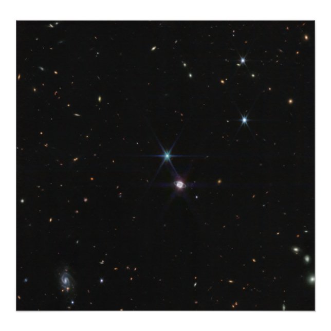 Neptun Ring System Hunderte von Galaxien Webb Fotodruck (Vorne)