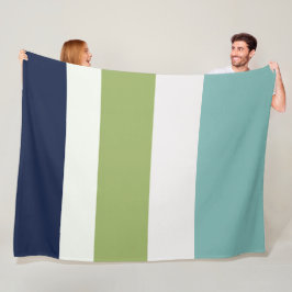 Neptun, Seashell, Grüne und Marine Streifen Fleecedecke