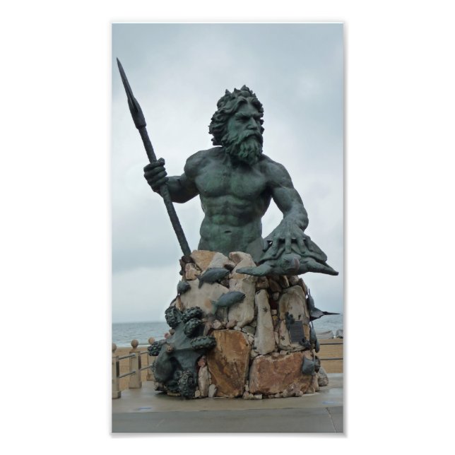 Neptun Statue Virginia Beach Foto Print (Vorne)