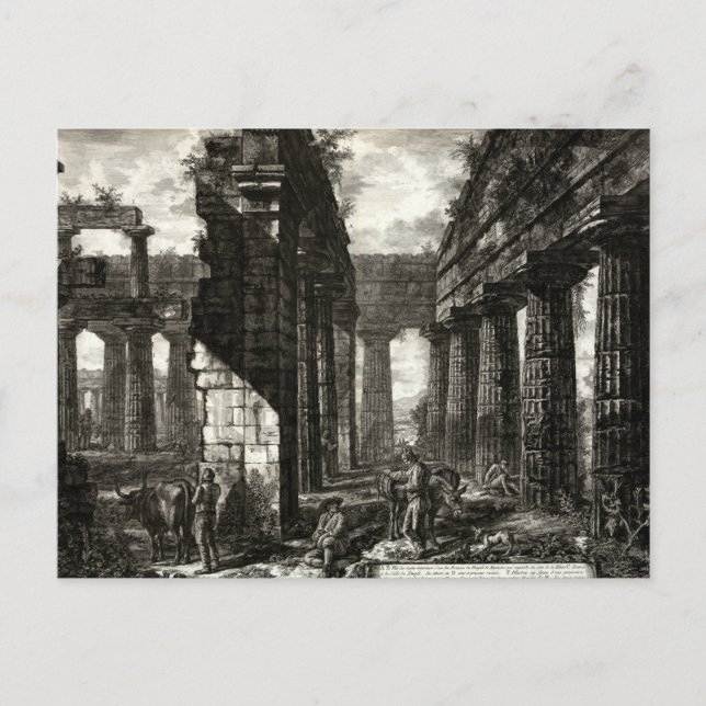 Neptun-Tempel, Paestum - Giovanni Piranesi Postkarte (Vorderseite)