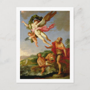 Neptun-Verfolgung von Coronis, 1665-70 (Öl auf Lei Postkarte