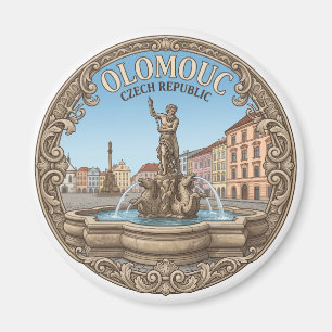 Neptunbrunnen, Dolní náměstí, Olomouc Souvenir Magnet