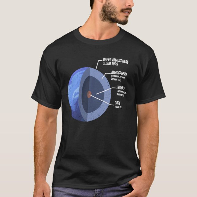 Neptune Anatomy Planet Space Lover Solar System T-Shirt (Vorderseite)