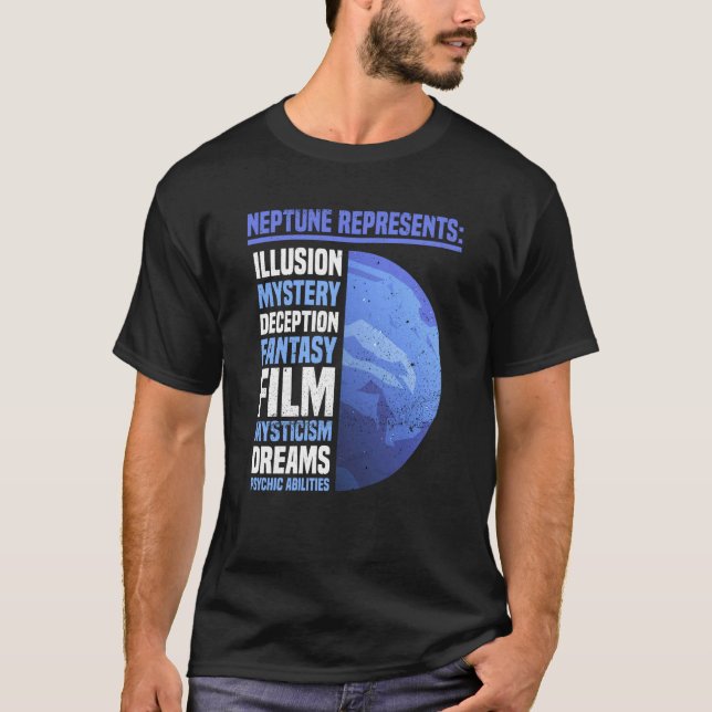 Neptune Astrology Spirituality Neptune Planet T-Shirt (Vorderseite)