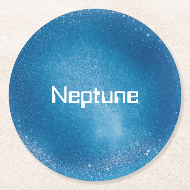 Neptune Blue Runder Pappuntersetzer (Vorderseite)