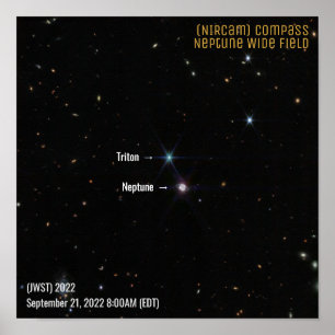 Neptune NIRCam Wide James Webb Telescope JWST Poster