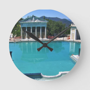 Neptune Pool at Hearst Castle, San Simeon, CA Runde Wanduhr