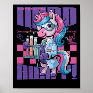 Nerd Alert - S - Niedliches Einhorn Wissenschaftli Poster