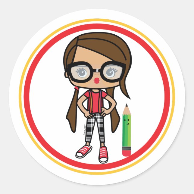 Nerd Anna Sticker (Vorderseite)