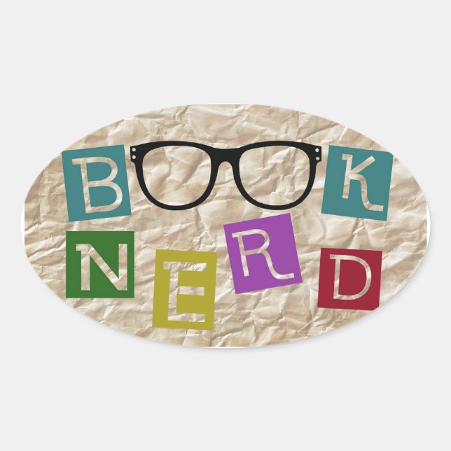 Nerd buchen ovaler aufkleber (Vorderseite)