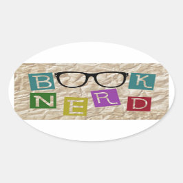 Nerd buchen ovaler aufkleber
