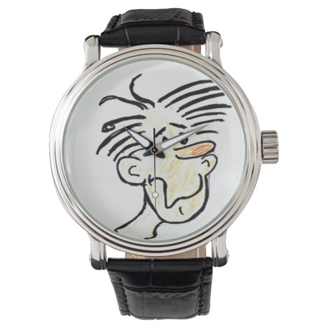 Nerd Cartoon Armbanduhr (Vorderseite)