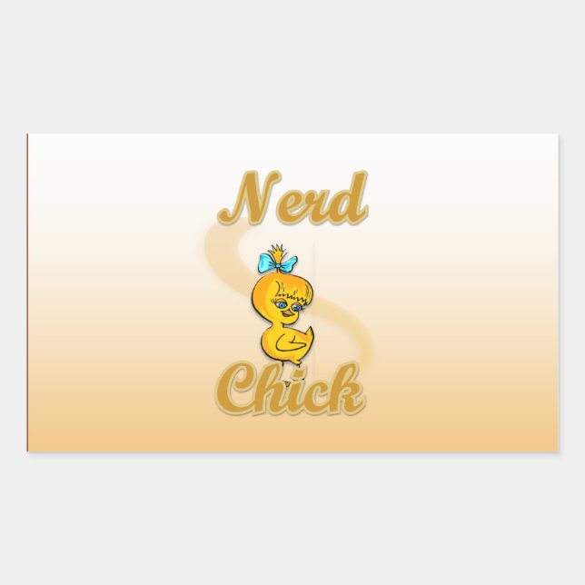 Nerd Chick Rechteckiger Aufkleber (Vorderseite)