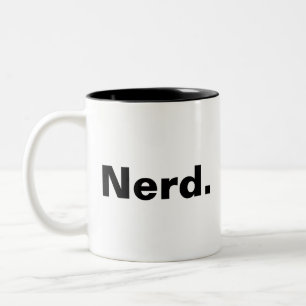 Nerd ein Wort weiße Text minimalistisch lustiges D Zweifarbige Tasse