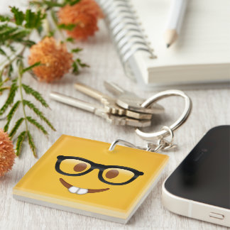 Nerd Emoji Schlüsselanhänger