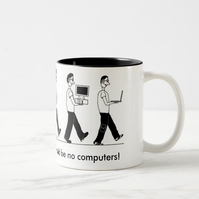 Nerd-Evolutions-Tasse Zweifarbige Tasse (Rechts)