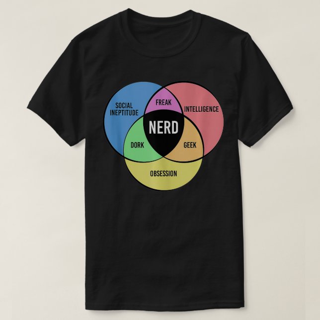 Nerd Funny Geek Freak Dork Intelligence Obsession  T-Shirt (Design vorne)