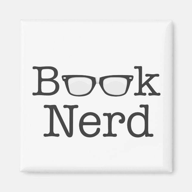 Nerd Funny Spectacle Text Magnet (Vorne)