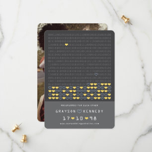 Nerd für die Liebe programmiert Binärcode Termin v Save The Date