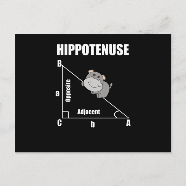 Nerd Geometrie Hippotenuse Hypotenuse Math Postkarte (Vorderseite)