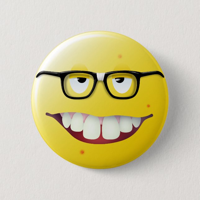 Nerd-Gesicht Button (Vorderseite)