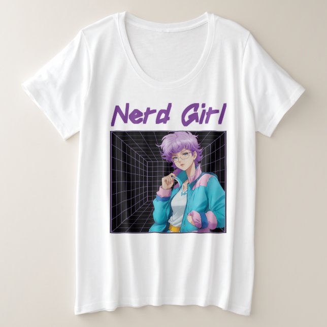 Nerd Girl  Große Größe T-Shirt (Design vorne)