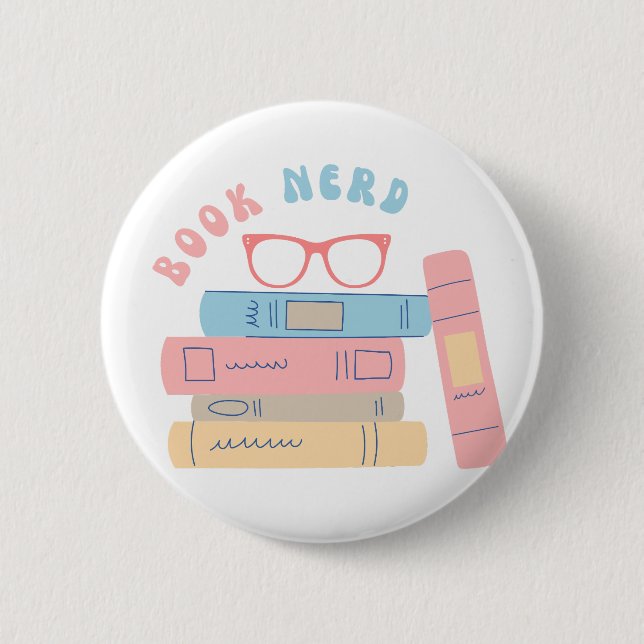 Nerd Girl Retro Design Button (Vorderseite)