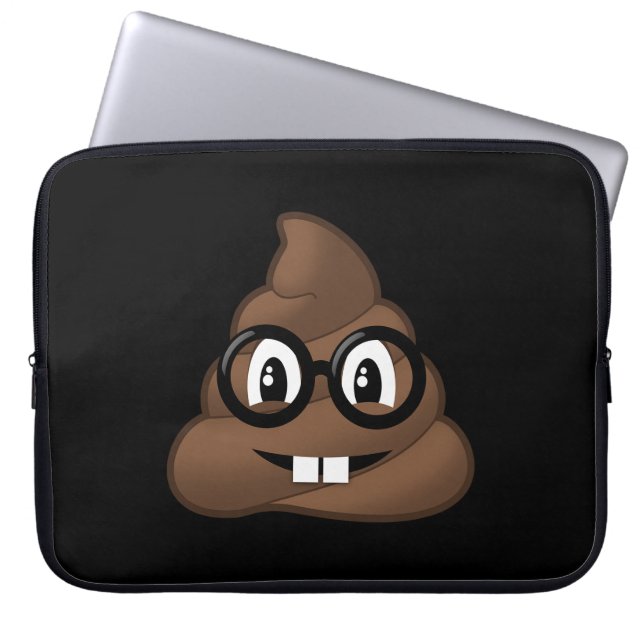 Nerd-Gläser kacken Emoji Laptopschutzhülle (Vorderseite)