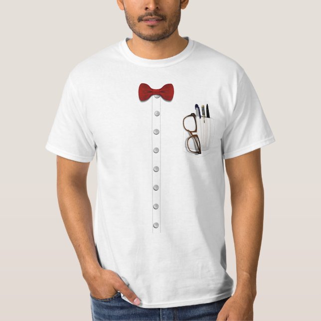 Nerd Glasses Bow Krawatte Kostüm T-Shirt (Vorderseite)