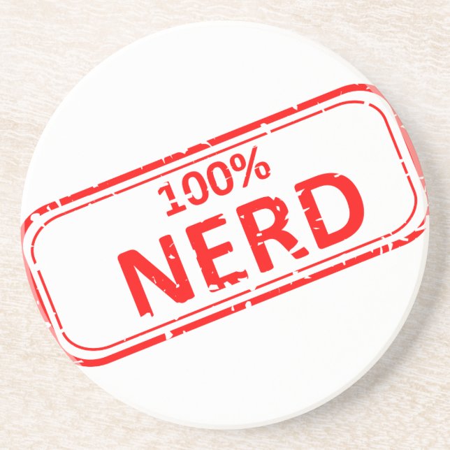 Nerd Gummi-Briefmarke 100% Untersetzer (Vorne)