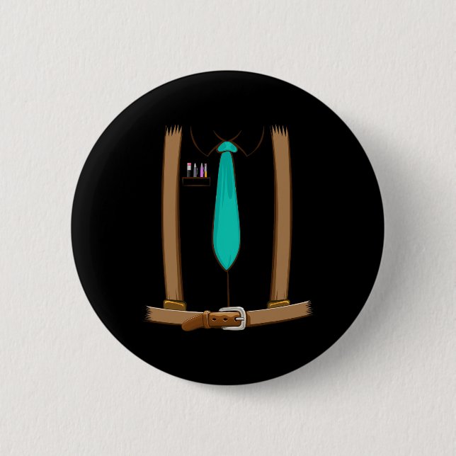 Nerd Kostüm Halloween Niedlicher Depp Geek Son Gam Button (Vorderseite)