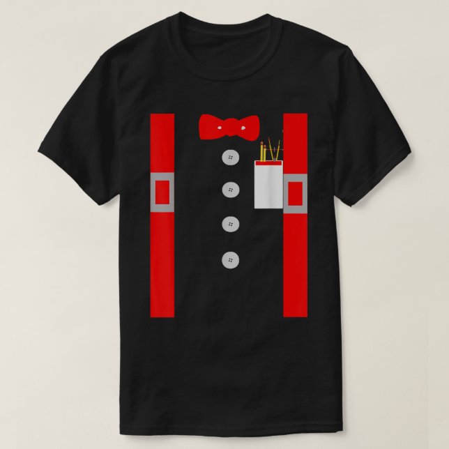 Nerd Kostüm Shirt Red Suspenders Pocket Protector (Design vorne)