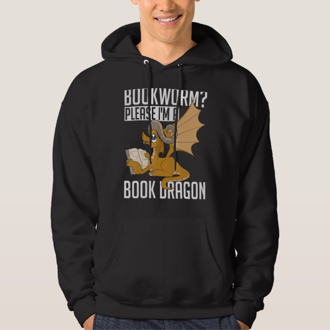 Nerd lesen Bookworm Bitte im Buchdrago Hoodie (Vorderseite)