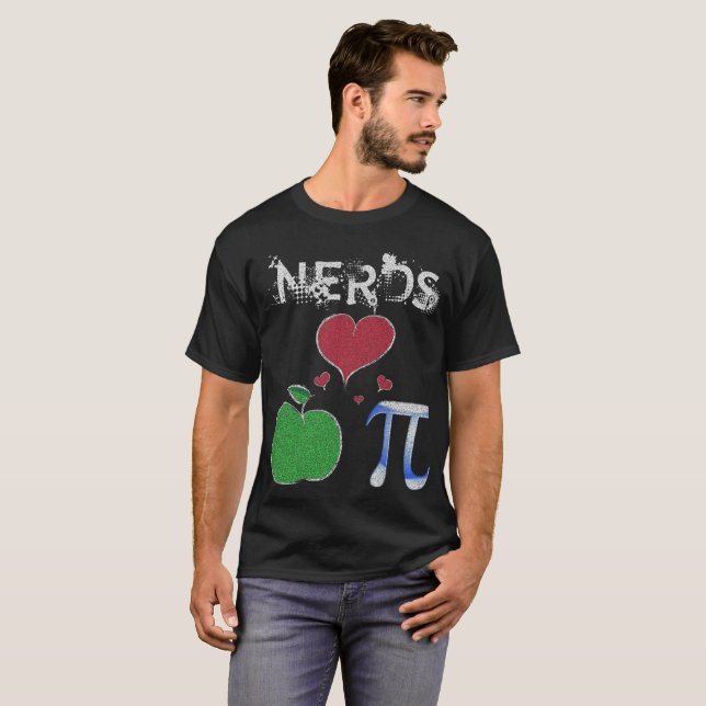 Nerd-Liebe-Apple-PU-Symbol-Mathe-Lehrer-T - Shirt (Vorne ganz)